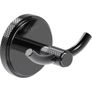 Mexen Gravo двоен кука за кърпа, черен хром - 70A93012-73 (70A93012-73)