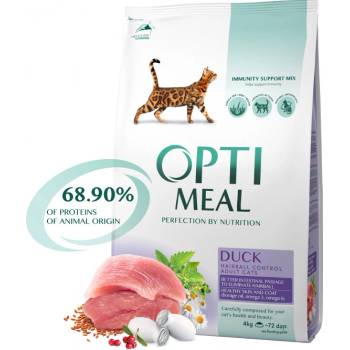 OPTIMEAL pre mačky s účinkom odstránenia srsti kačica 4 kg