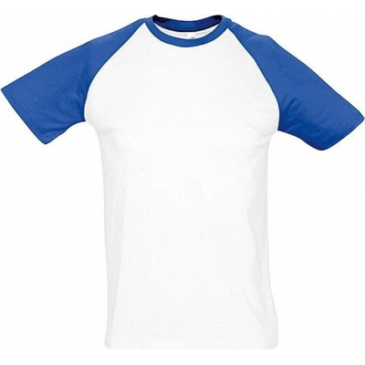 Sol's pánské tričko Raglan Funky s kontrastními rukávy modrá královská bílá