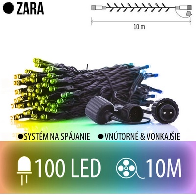 EMOS ZARA spojovateľná LED svetelná reťaz vonkajšia 100LED 10M Multicolour