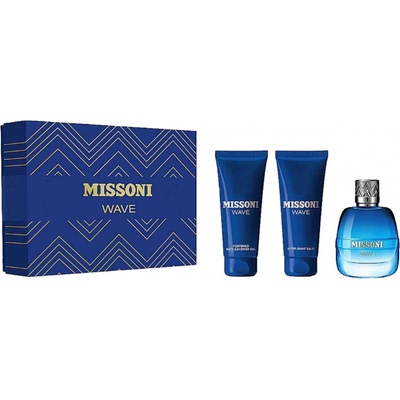Missoni Wave sprchový gel 50 ml + balzám po holení 50 ml + EDT 50 ml dárková sada