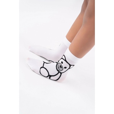 Knittex dievčenské ponožky MEDVEĎ 40 DEŇ bílý