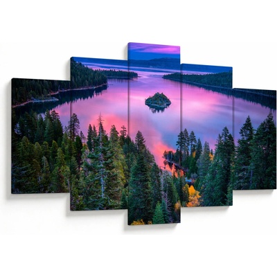 Obraz - Jezero Tahoe, Sierra Nevada, Kalifornie, USA, pětidílný 150x105 cm – Hledejceny.cz