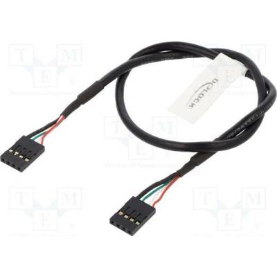Delock 82426 USB 2.0 z obou stran,kolíkový konektor 4pin 0,4m černý