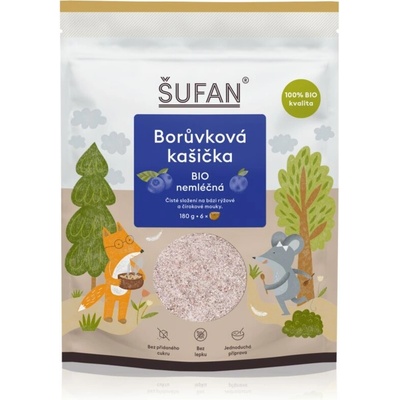 Šufan bezmliečna ryžová kaša čučoriedka 180 g