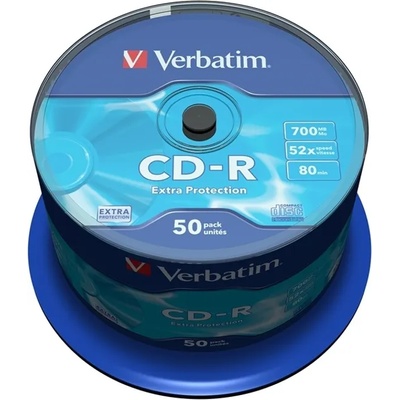 Verbatim Оптичен носител CD-R media 700MB, Verbatim, 52x, 50бр (2065100070)