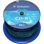 Verbatim Оптичен носител CD-R media 700MB, Verbatim 2065100070, 52x, 50бр (2065100070)