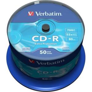 Verbatim Оптичен носител CD-R media 700MB, Verbatim 2065100070, 52x, 50бр (2065100070)