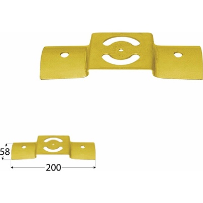 Domax LBO spojka okrúhlych trámov typu T 3 - 200 x 58 x 2.5 mm 4 ks