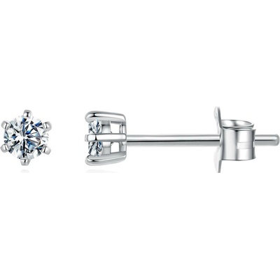 Olivie Stříbrné náušnice 3mm MOISSANITE 9981