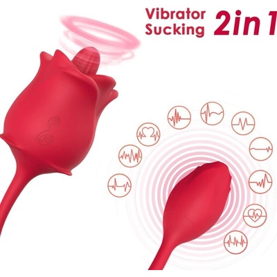 Armony Rose 2in1 Suction Stimulator & 10 Modes with Tail Red