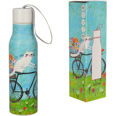 Duo Porcelain termoláhev 500 ml kočky na kole