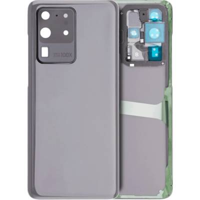 Zadní sklo + kryt objektivů Samsung Galaxy S20 Ultra 5G (bez loga) – kosmická šedá – Aftermarket Plus SAM3531