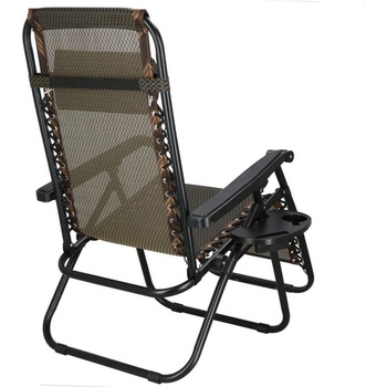 Zahradní polohovací křeslo SPRINGOS ZERO GRAVITY hnědé