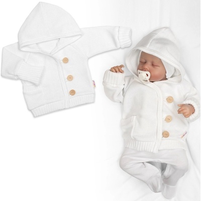 Baby Nellys Pletený svetřík s knoflíčky Boy bílý – Hledejceny.cz