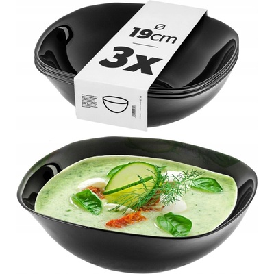 Kadax Salátová Mísa skleněná černá 19 cm 6 ks