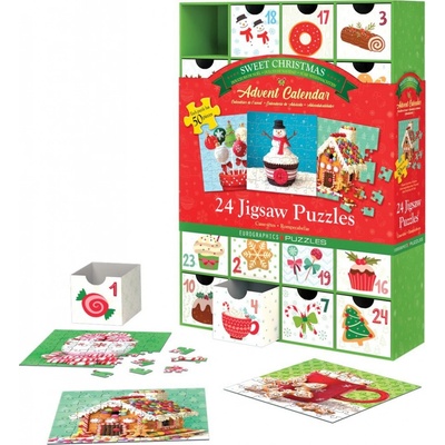 EUROGRAPHICS Adventní kalendář Sladké Vánoce 24x50 dielov