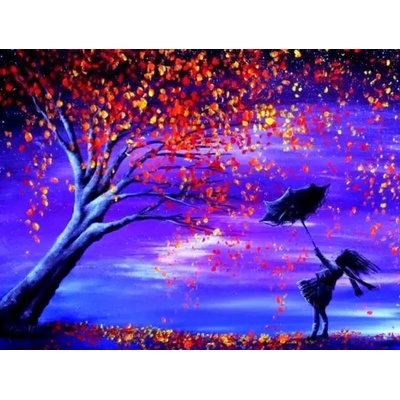 Norimpex - Puzzle Diamant painting: Magic tree with a girl 30x40cm - 1 - 39 piese