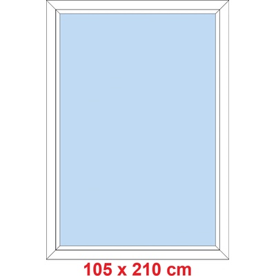 Soft Plastové okno 105x210 cm, FIX neotevírav, Bílá/bílá