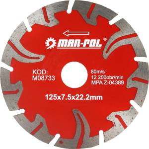 MAR-POL Диамантен диск RED 125x7, 5x22, 2 мм 14221 (M08733)