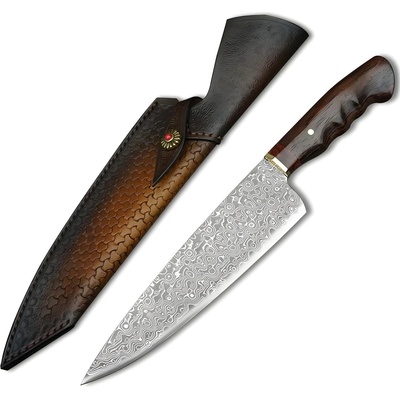 HARAHU Дамаски кухненски нож harahu se-26709 - Кафяв kp26709 (se-26709)