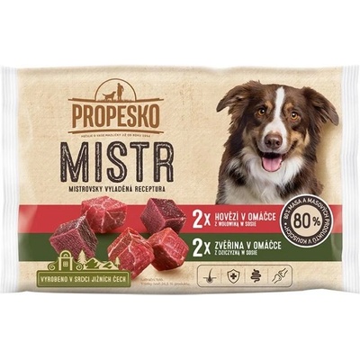 Propesko MISTR Dog Консерва говеждо/дивеч в сос 4 x 85 г