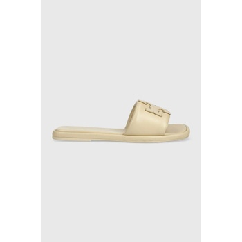 Tory Burch Кожени чехли Tory Burch 79985-200 в бежово Double T Sport Slide (79985.200)