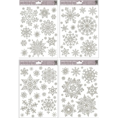 Okenní fólie vločky sněhový efekt stříbrná – Zbozi.Blesk.cz