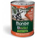Monge BWILD Grain Free Adult Turkey хапки в сос с пуйка, тиква и тиквички, без зърнени храни 400gr