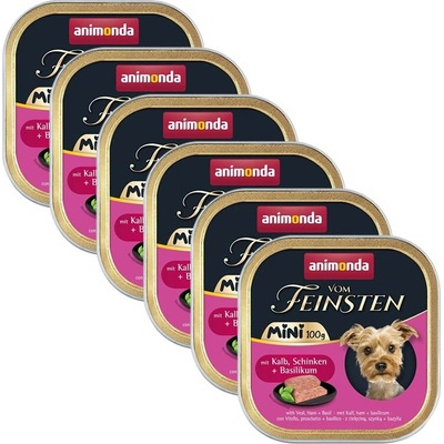Animonda Vom Feinsten Adult Mini telecí šunka a bazalka 6 x 100 g