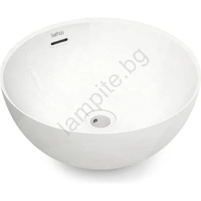 Bathco 4131 - Умивалник за плот BARI, Ø 37 см, порцелан/бял (BO0041)