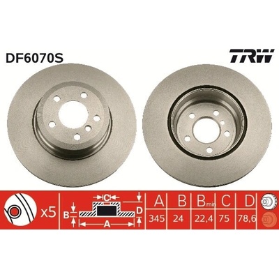 Brzdový kotúč TRW DF6070S