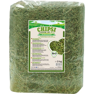 Chipsi 3 кг Чипси Слънчо органично ливадно сено, допълнителен фураж за дребни животни