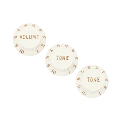 Fender Strat Volume & Tone Knobs Set Parchment