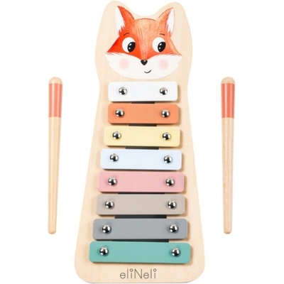eliNeli Dřevěný xylofon pro děti Liška – Zboží Dáma