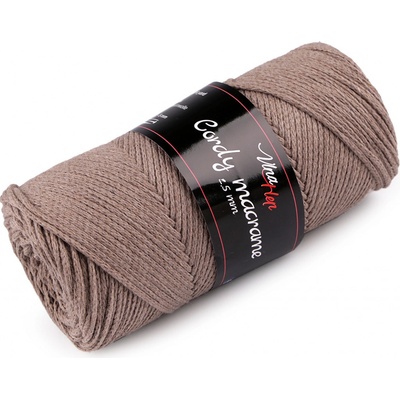 Pletací příze Cordy Macrame 250 g, střední, 4 (8224) hnědá světlá