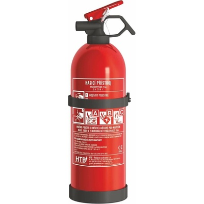 HTB hasicí přístroj práškový P1F/M - 1 kg Hasicí schopnost: 8A 34B C, objem hasiva: 1 kg, součást HP: revizní zpráva