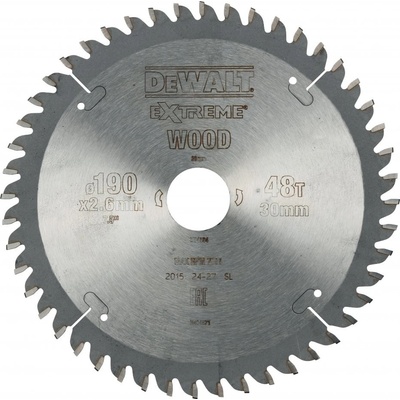 DeWALT DT4094 Pilový kotouč 190x30mm, 48zubů, TCG -5° na dýhu, laminát a hliník