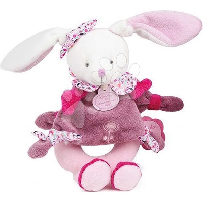 Doudou Plyšová hrkálka zajačik 19 cm