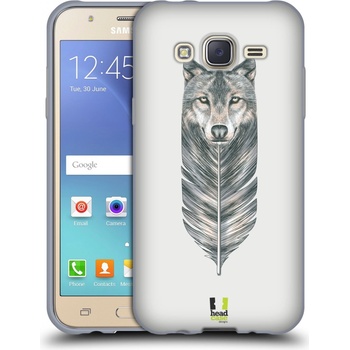 Pouzdro HEAD CASE Samsung Galaxy J5, J500, (J5 DUOS) vzor zvířecí pírka vlk
