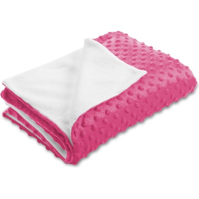 Biante Detská deka Minky bodky Polar Ružovo fialová