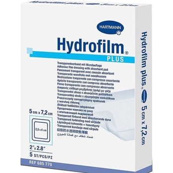 HARTMANN Hydrofilm Plus Прозрачна филм-превръзка с абсорбираща подложка 5cm x 7.2cm 5 бр