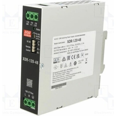 MEAN WELL XDR-120-48 Napájecí zdroj: spínaný; na lištu DIN; 120W; 48VDC; 0÷2,5A; OUT: 1