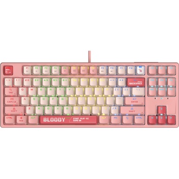 A4Tech Bloody Energy Pink S87 BLMS TKL RGB Backlit Red Switch (A4-KEY-S87-PINK)