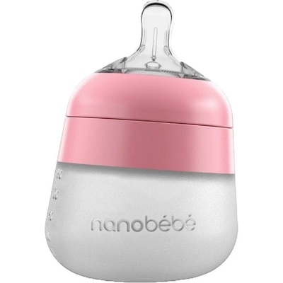 Nanobebe Силиконова бутилка Nanobebe - Flexy, 150 ml, розова (31013)