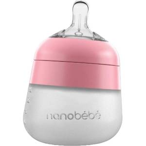 Nanobebe Силиконова бутилка Nanobebe - Flexy, 150 ml, розова (31013) - ozone