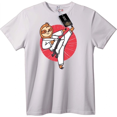NOONEBRAND Тениска Ленивец карате - 7XL, White