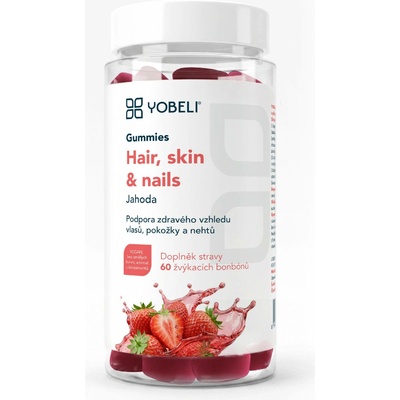 YOBELI Hair, skin & nails Gummies 60 bonbónů