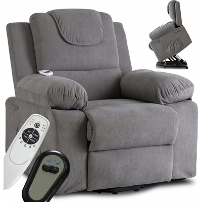 JAKS Masážne kreslo menčester Fenix šedé