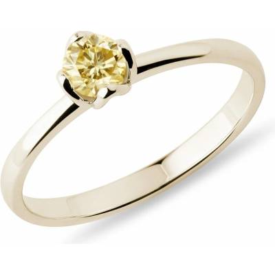 Klenota Zlatý prsteň so žltým diamantom k0384033